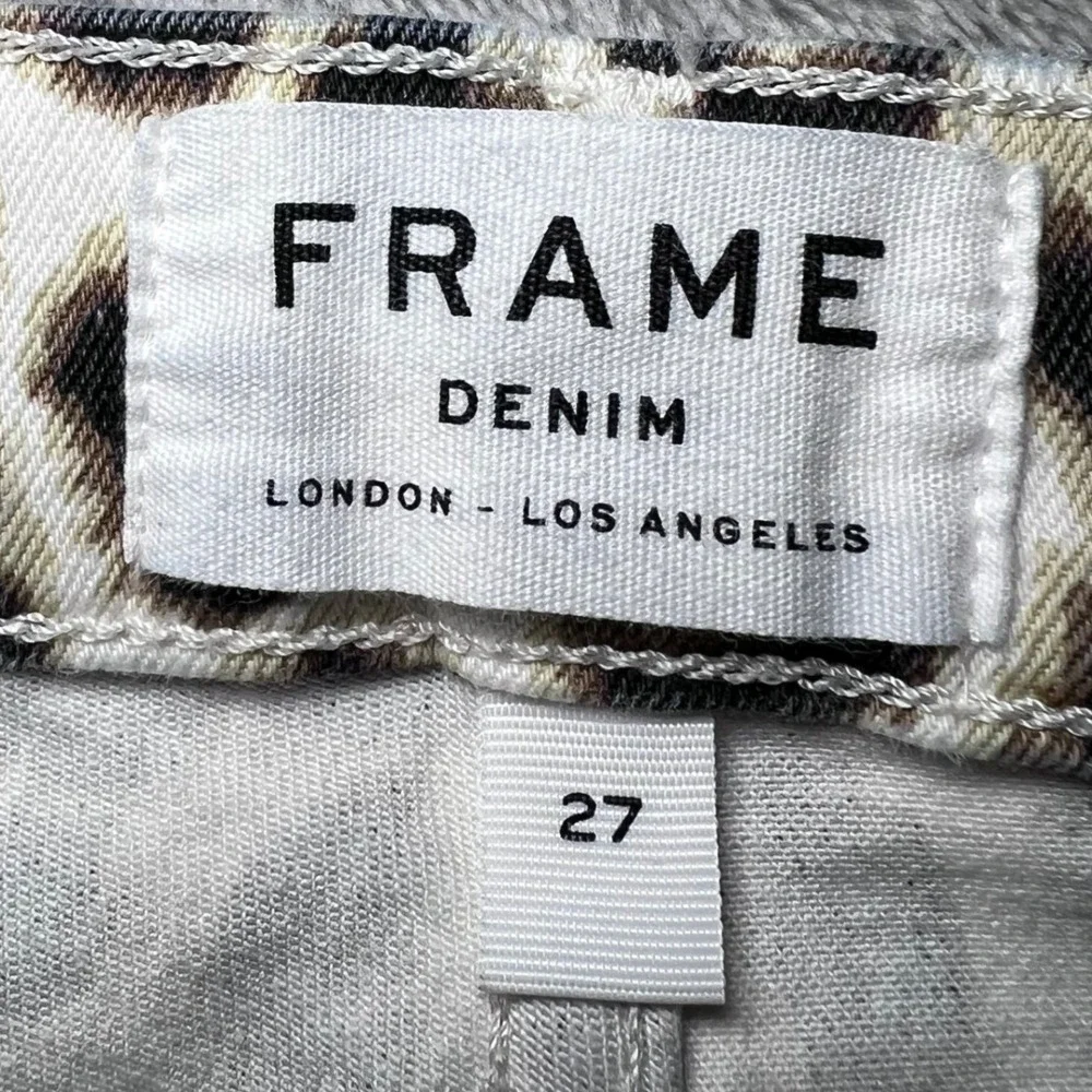 Frame‎ Womens Size 27 Ali High Rise Cigarette Leopard Print Jeans Trendy Chic
